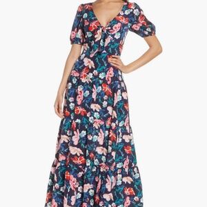 EUC Eliza J Floral print tie front maxi dress size 12